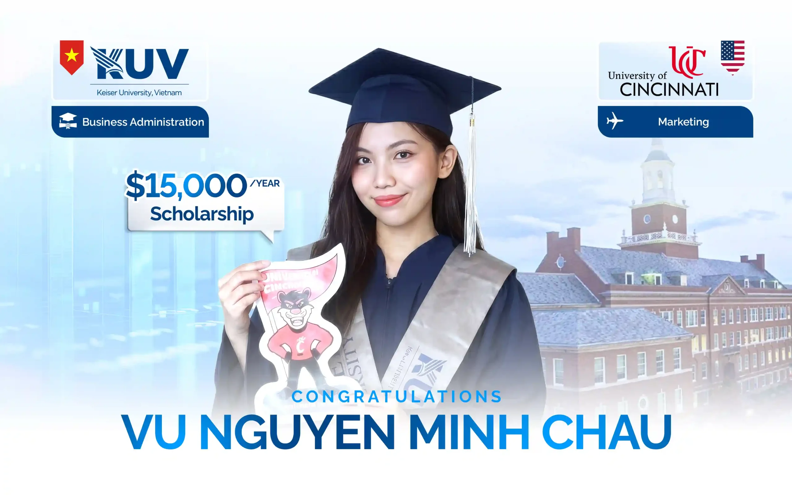 Vu Nguyen Minh Chau Successfully Transfers to the University of Cincinnati